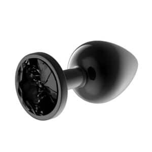Plug Anal Metálico Con Joya Negro