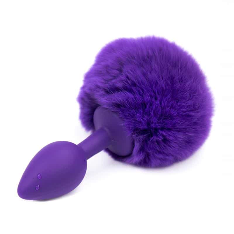 1 plug anal con pompon purpura talla s 1