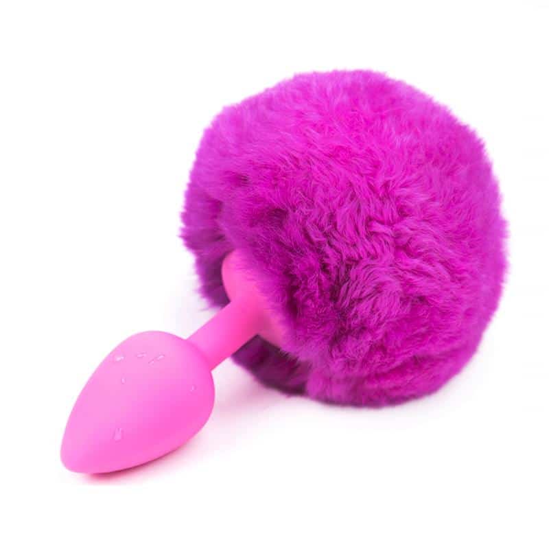 1 plug anal con pompon purpura talla s 2