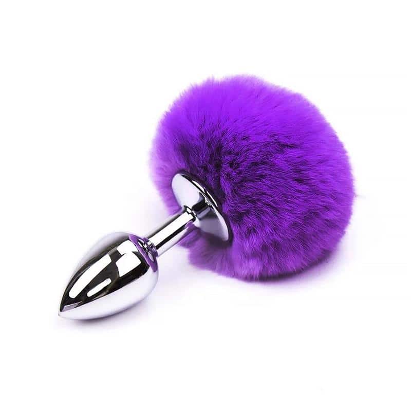 1 plug anal con pompon purpura talla s 3