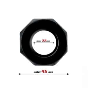 2 anillo para el pene poligonal super flexible 22 cm negro