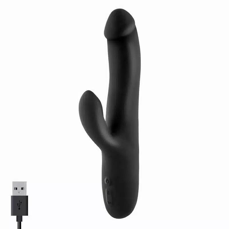 4 angus vibrador con funcion de movimiento thrusting 2 motores silicona usb