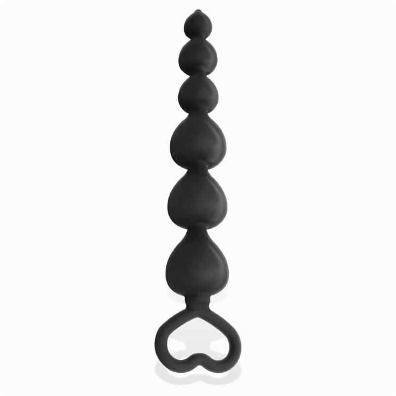 4 clyde plug anal con bolas con aro de facil extraccion silicona negro