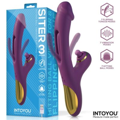 Vibrador con Lengua, Movimiento Flipping y Bola Golpeteo. Siter by INTOYOU